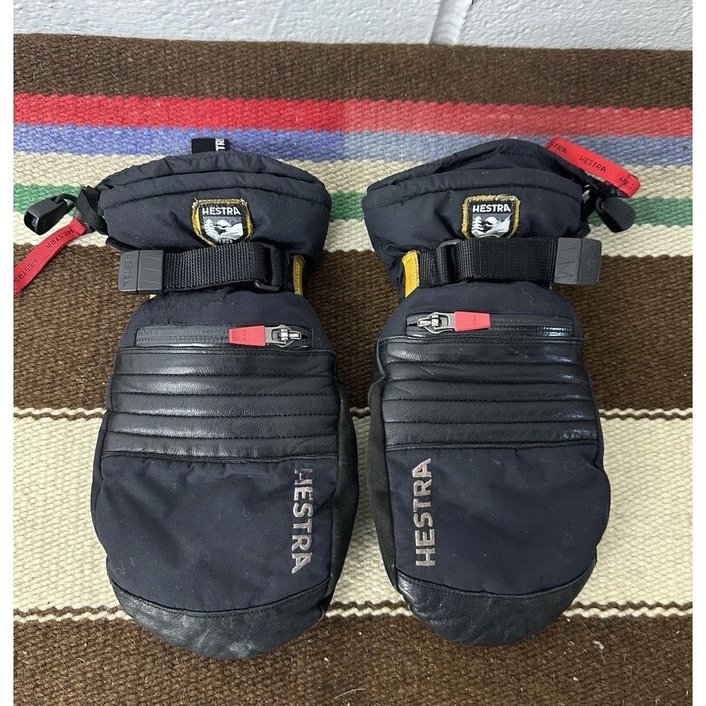 Hestra All Mountain CZone Mitten Black Leather Ski / Unisex 7